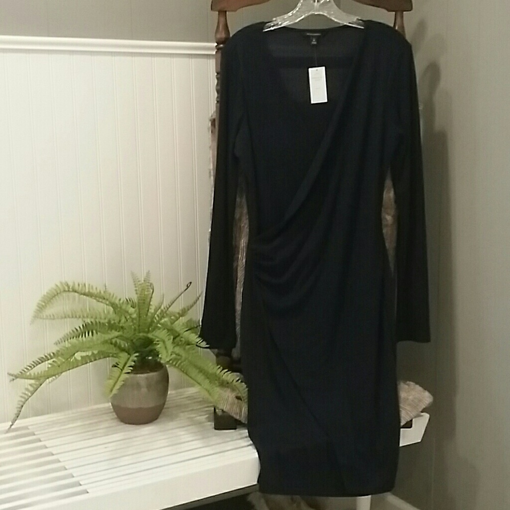Banana Republic Navy Faux-Wrap Dress